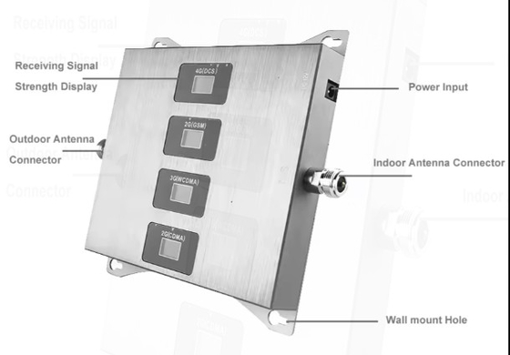 comprare Repeater CDMA GSM WCDMA DCS 2G 3G 4G Signal Booster 850 900 1800 2100 Mhz Quad Band Repeater di rete mobile fabbricazione online