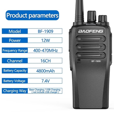 Radio digitale a due vie Baofeng BF-1909 USB di ricarica segnale stabile impermeabile alla polvere voce chiara trasmettitore wireless a lungo raggio