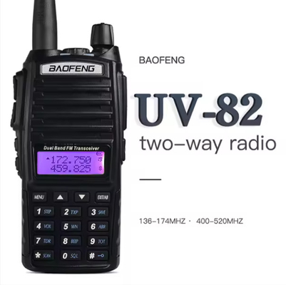 Radio analogica a due vie Baofeng UV-82 doppia banda commerciale trasmettitore radio a due vie canale 16 con auricolare wireless